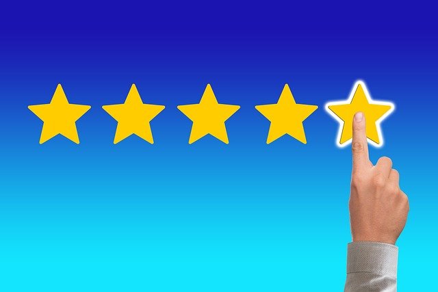 image showing rating stars with finger